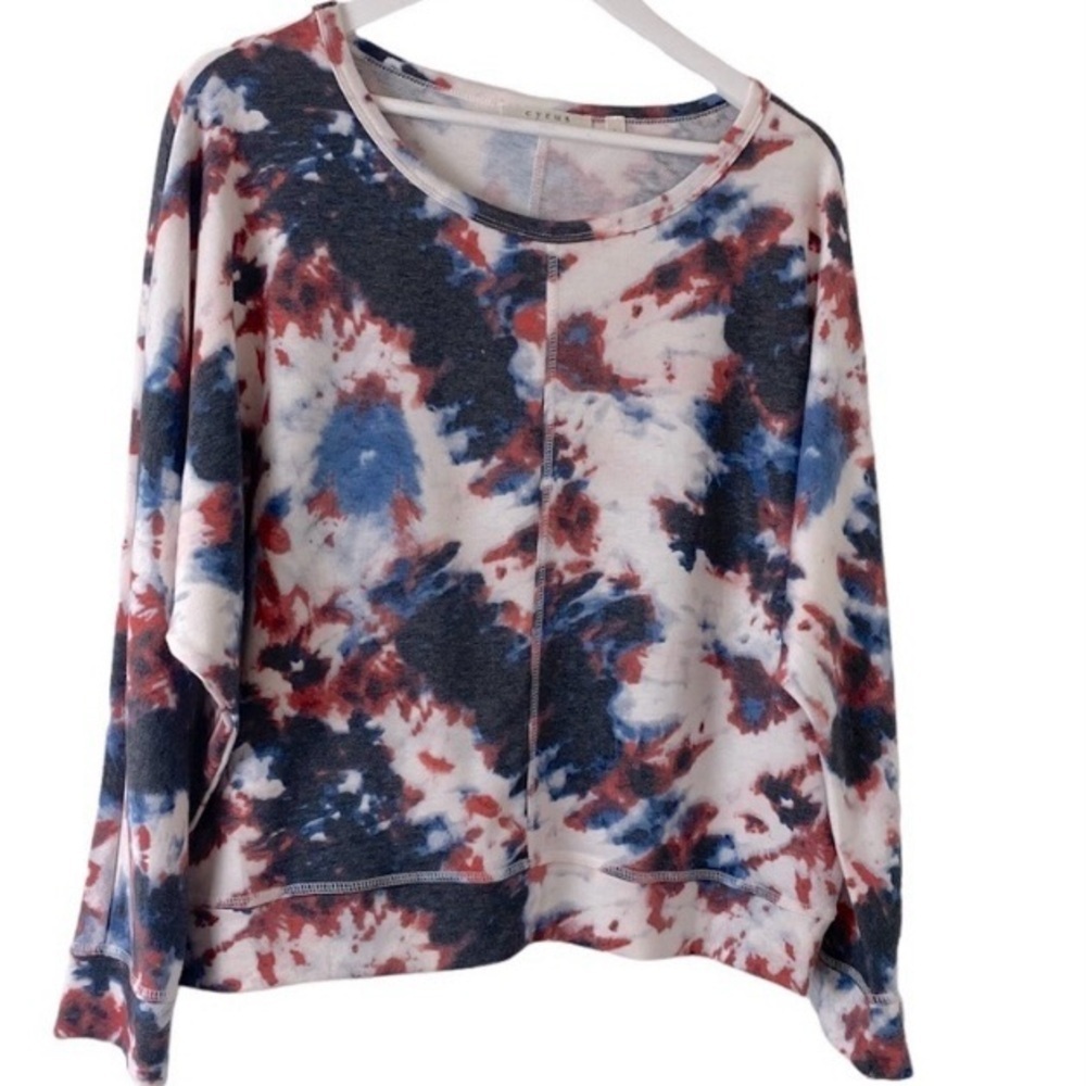Cyrus Tie Dye Sweat Top Multi Colors  Sz L